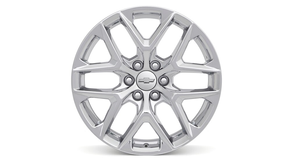 Rin en aluminio de 22 pulgadas cromado de 6 brazos diseño 2 para tu camioneta Chevrolet Silverado Turbo 2025