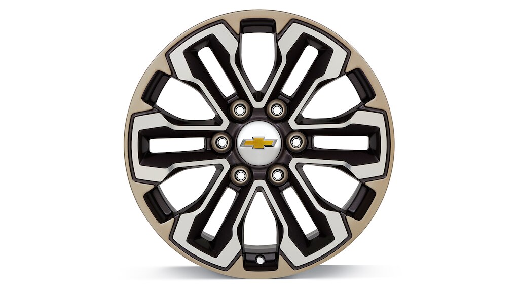 Rin en aluminio de 18 pulgadas en grafito satinado con detalles en dorado para tu camioneta, Chevrolet Silverado 2025